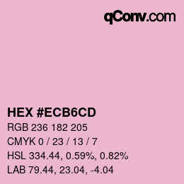 Color code: HEX #ECB6CD | qconv.com