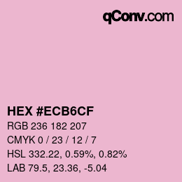 Color code: HEX #ECB6CF | qconv.com