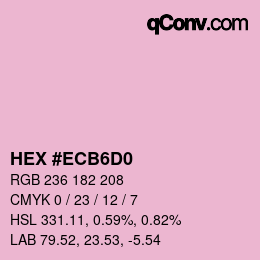 カラーコード: HEX #ECB6D0 | qconv.com