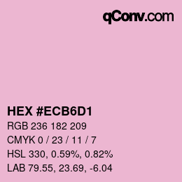 颜色代码: HEX #ECB6D1 | qconv.com