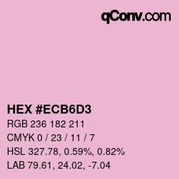 カラーコード: HEX #ECB6D3 | qconv.com