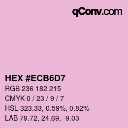 Color code: HEX #ECB6D7 | qconv.com