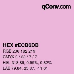 カラーコード: HEX #ECB6DB | qconv.com
