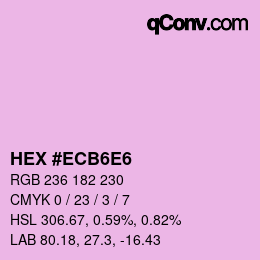 Color code: HEX #ECB6E6 | qconv.com