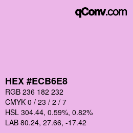 Color code: HEX #ECB6E8 | qconv.com