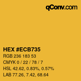 カラーコード: HEX #ECB735 | qconv.com