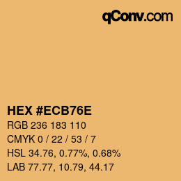 Color code: HEX #ECB76E | qconv.com