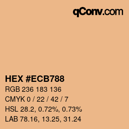カラーコード: HEX #ECB788 | qconv.com