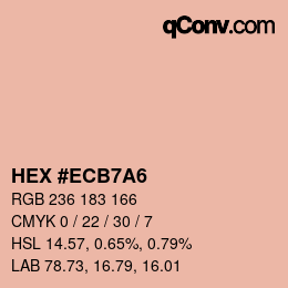 カラーコード: HEX #ECB7A6 | qconv.com