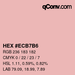 カラーコード: HEX #ECB7B6 | qconv.com