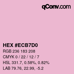 颜色代码: HEX #ECB7D0 | qconv.com