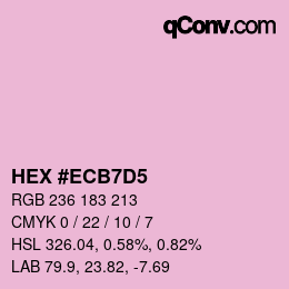 カラーコード: HEX #ECB7D5 | qconv.com