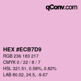カラーコード: HEX #ECB7D9 | qconv.com
