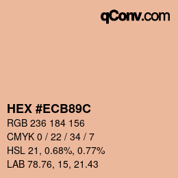 Color code: HEX #ECB89C | qconv.com