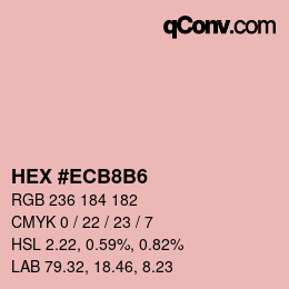 Color code: HEX #ECB8B6 | qconv.com