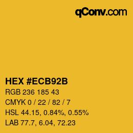 Color code: HEX #ECB92B | qconv.com