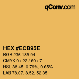 Color code: HEX #ECB95E | qconv.com