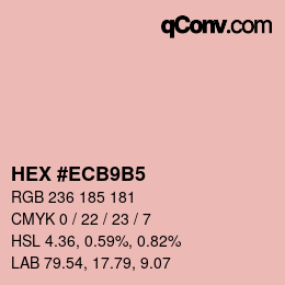 Color code: HEX #ECB9B5 | qconv.com