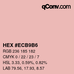 Color code: HEX #ECB9B6 | qconv.com