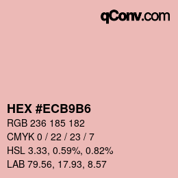 Color code: HEX #ECB9B6 | qconv.com