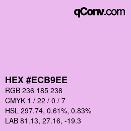 カラーコード: HEX #ECB9EE | qconv.com