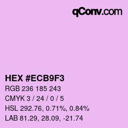 カラーコード: HEX #ECB9F3 | qconv.com