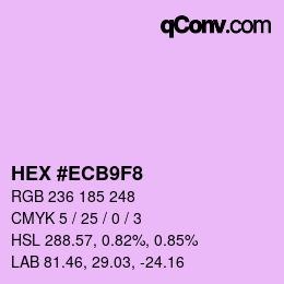 Color code: HEX #ECB9F8 | qconv.com