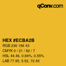 Color code: HEX #ECBA2B | qconv.com