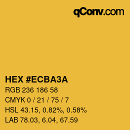 Color code: HEX #ECBA3A | qconv.com