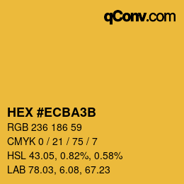 カラーコード: HEX #ECBA3B | qconv.com