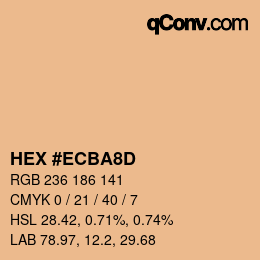 カラーコード: HEX #ECBA8D | qconv.com