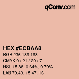 カラーコード: HEX #ECBAA8 | qconv.com