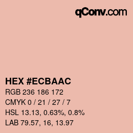 颜色代码: HEX #ECBAAC | qconv.com