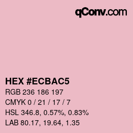 Color code: HEX #ECBAC5 | qconv.com