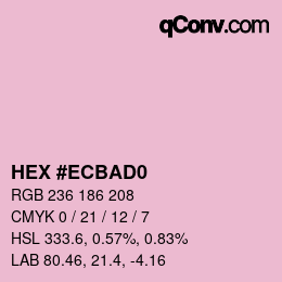 Color code: HEX #ECBAD0 | qconv.com