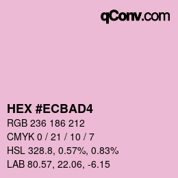 Color code: HEX #ECBAD4 | qconv.com