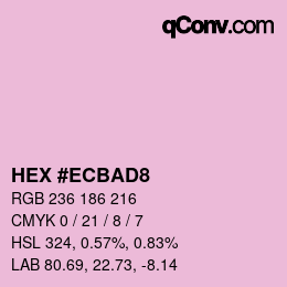 カラーコード: HEX #ECBAD8 | qconv.com