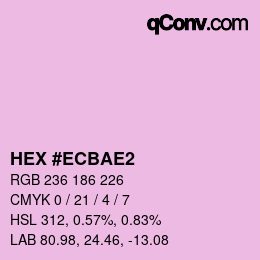 Código de color: HEX #ECBAE2 | qconv.com