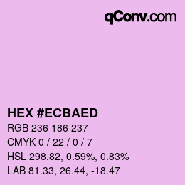 颜色代码: HEX #ECBAED | qconv.com