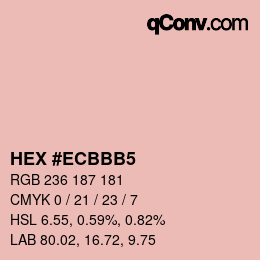 カラーコード: HEX #ECBBB5 | qconv.com