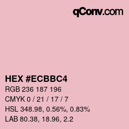 Color code: HEX #ECBBC4 | qconv.com