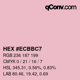 カラーコード: HEX #ECBBC7 | qconv.com