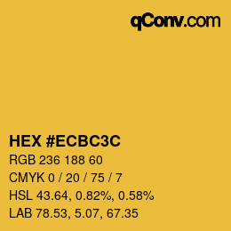 Color code: HEX #ECBC3C | qconv.com