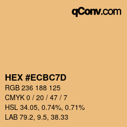 カラーコード: HEX #ECBC7D | qconv.com