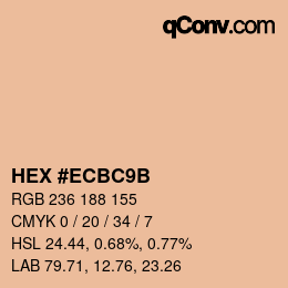 Color code: HEX #ECBC9B | qconv.com