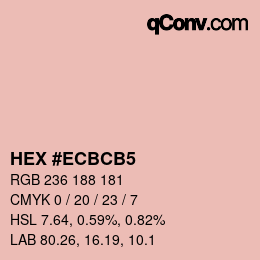Color code: HEX #ECBCB5 | qconv.com