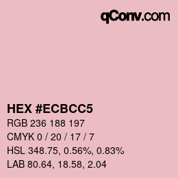 カラーコード: HEX #ECBCC5 | qconv.com