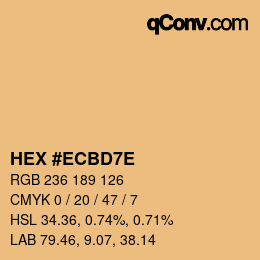 Color code: HEX #ECBD7E | qconv.com