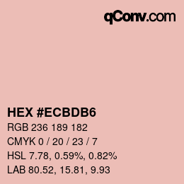 Color code: HEX #ECBDB6 | qconv.com