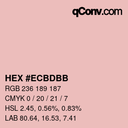 颜色代码: HEX #ECBDBB | qconv.com